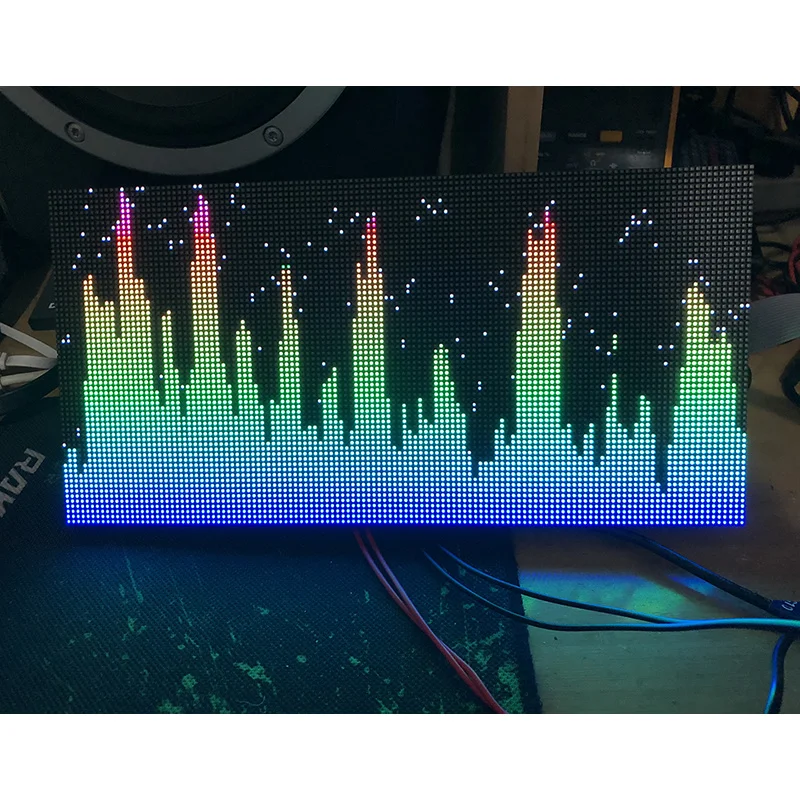 Professional Full Color Music Spectrum Display RGB Sound Control Remote-Control KTV Rhythm Light 160 Colors Brightness Adjusted 3