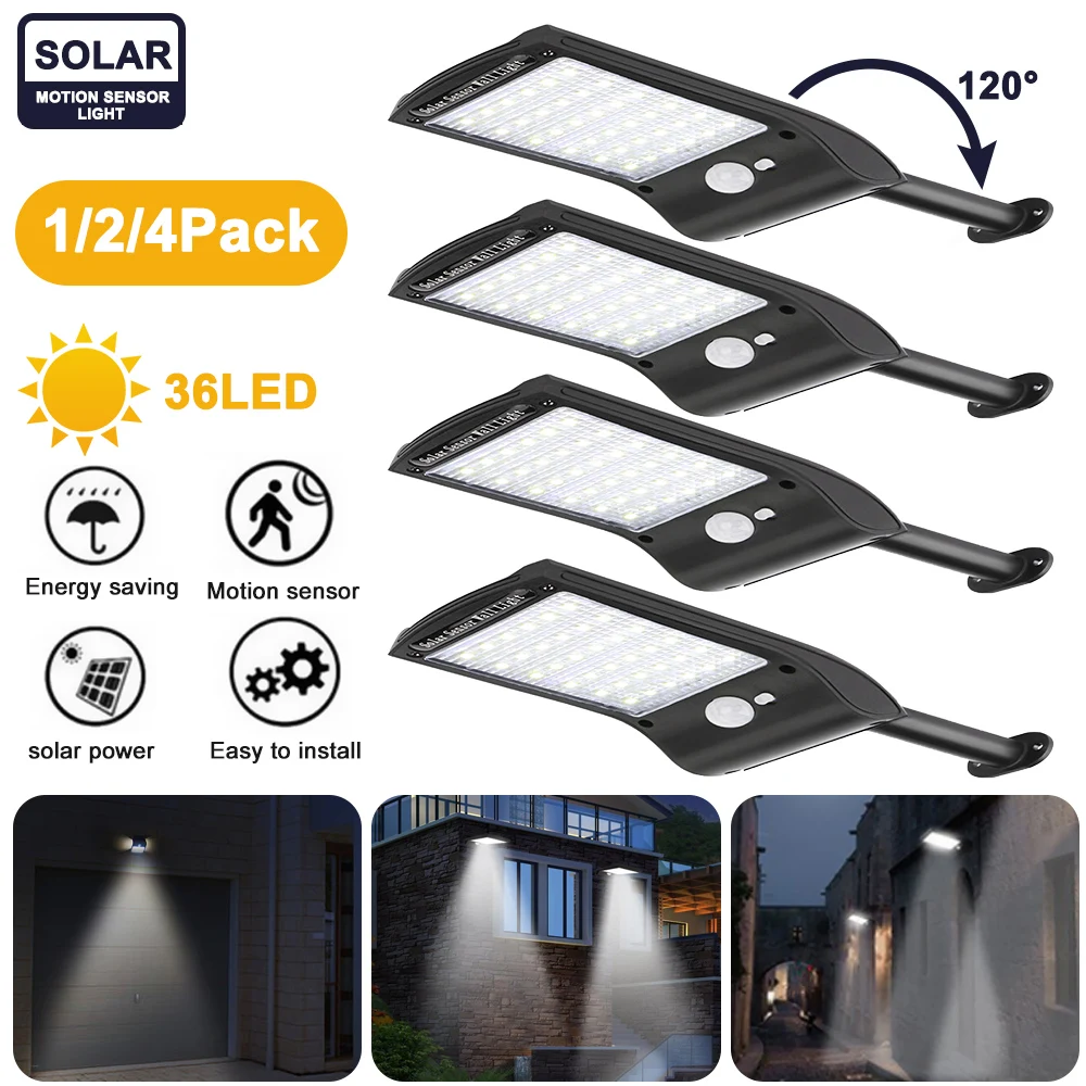 

DIDIHOU Outdoor 36 LED Super Bright Solar Wall Lights Motion Sensor Waterproof IP65 Garden Lamp