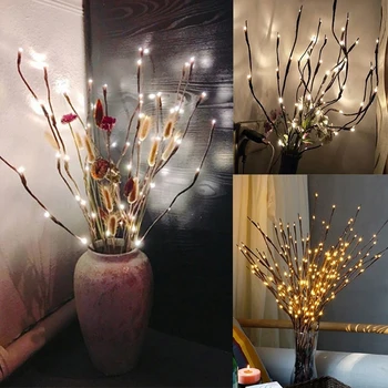 

20 LED Tree Branch Light Willow Tree Branch Light Romantic Super Bright Yard Party Garden Xmas Decor Battery Box Valentine's Day