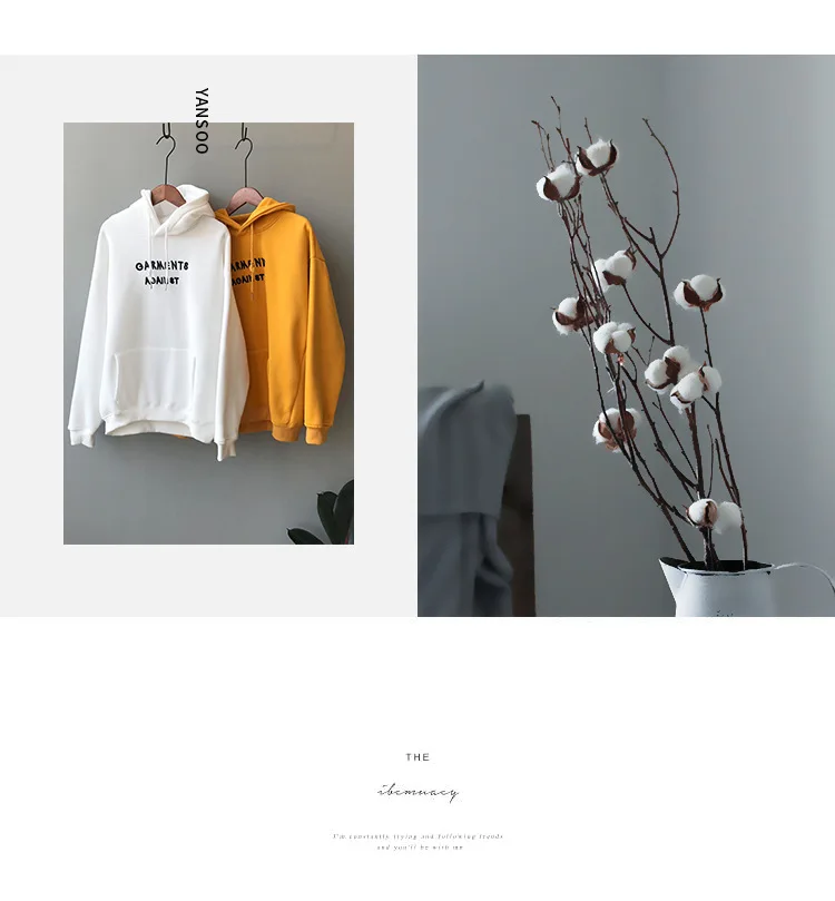 Autumn and winter new Fleece Hoodie women's Korean casual letter Plush top crop hoodies sweatshirts