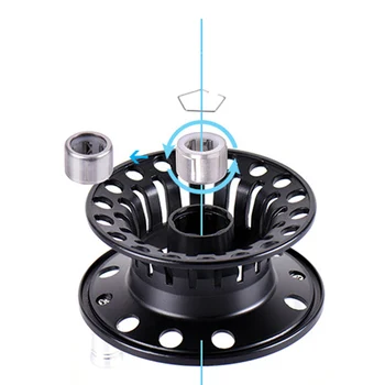 

Interchangeable Fly Fishing Reel Spinning Disassembly Ice/raft Black Tool