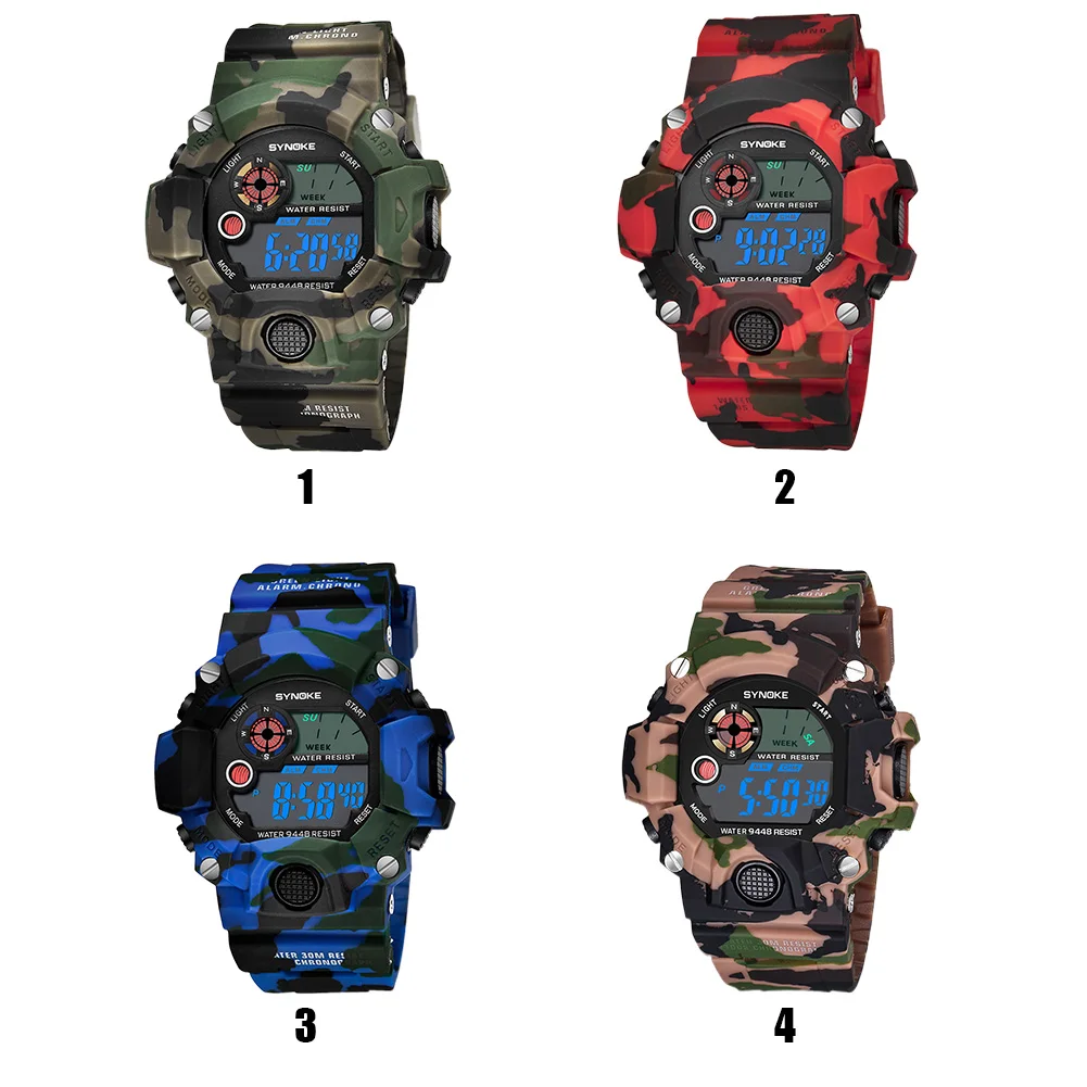 Men Women Electronic Watch Digital Military Watches Camouflage UV Casual Waterproof Multifunctional Wrist Watch Sport Fabala ABS