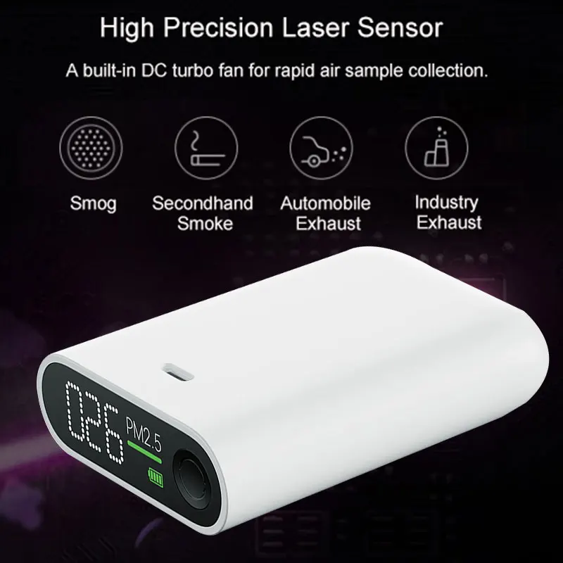 Tacklife PM2.5 Air Quality Monitoring Instrument Household Portable White Fog Haze Measuring Instrument a Smog Detector Tacklife PM2.5 Air Quality Monitoring Instrument Household Portable White Fog Haze Measuring Instrument a Smog Detector