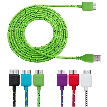 

Colorful 1M Braided nylon 3.0 MicroB A Male to Micro B Male Data transfer Sync Charge Cable For samsung for galaxy s5/note 3