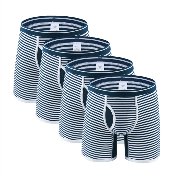 4Pcs 0710 B2 4 шт./партия, высококачественные мужские трусы, мужское нижнее белье из хлопка, большие размеры, для мужчин, модные сексуальные мужские длинные трусы-боксеры - Цвет: 4Pcs 0710 B2