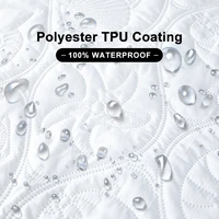 MECEROCK Solid Color Quilted Embossed Waterproof Mattress Protector Fitted Sheet Style Cover for Mattress Thick Soft Pad for Bed 4