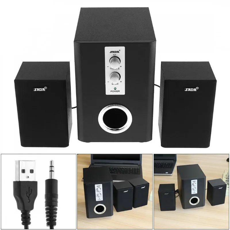 Комбинация Bluetooth беспроводной динамик сабвуфер стерео бас ПК USB Компьютерные колонки Поддержка TF карта U диск сада Q1