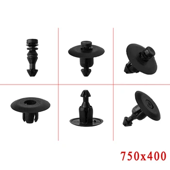 

Set Door Trim Clips Accessories Car Auto 50Pcs Black Retainer Push Type