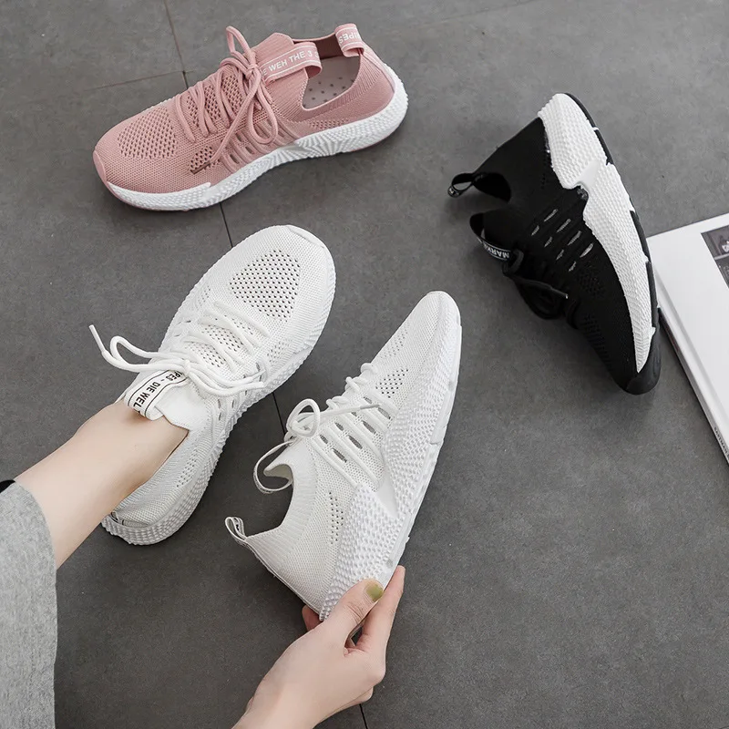 

Flat 2019 Summer Running Small White Shoes WOMEN'S Shoes Fly Woven Students 1 Days Shoes Network Breadboard Shoes S111