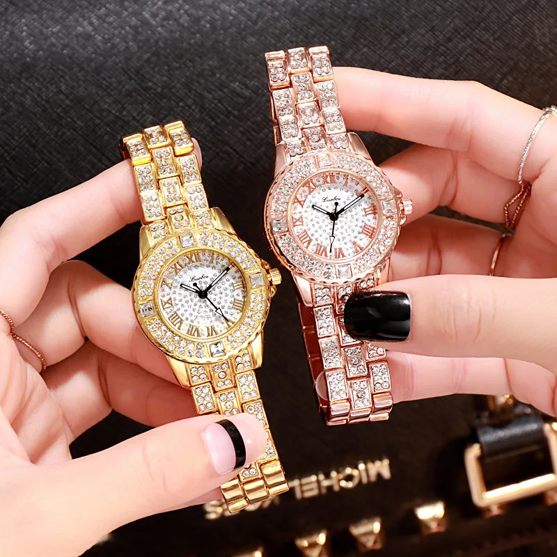 

Mantianxing steel belt watch genuine water diamond ladies watch fashion students watch high-grade alloy watch
