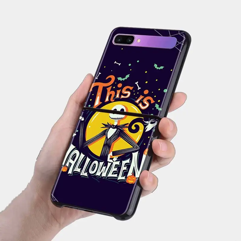 Jack Skellington Before Christmas Case For Samsung Galaxy Z Flip 6.7" Flip3 5G Black PC Hard Phone Cover Segmented Protect Coque samsung z flip3 case