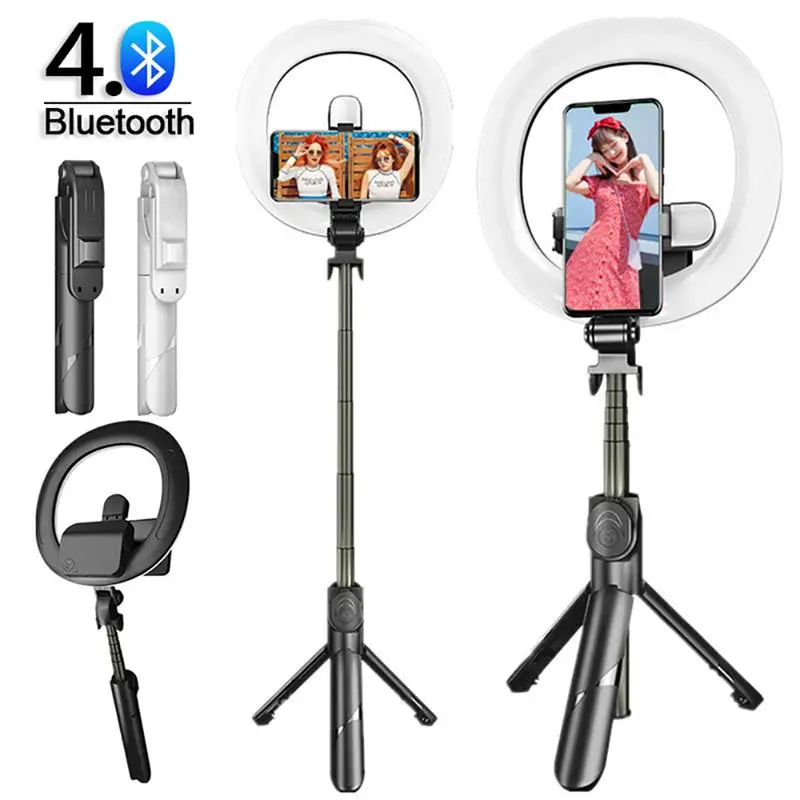 

Bluetooth Selfie Stick Tripod Hand-held Extendable Selfie Stick with Wireless Shutter & Fill Light for iOS Android Smartphones