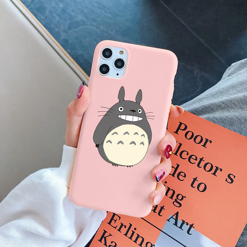 Anime Totoro Cute Miyazaki Phone Case For iPhone 13 12 11 Pro Max Mini XR XS MAX X 10 8 6 6S 7 Plus SE 2020 Silicone Cover Case 13 pro max cases
