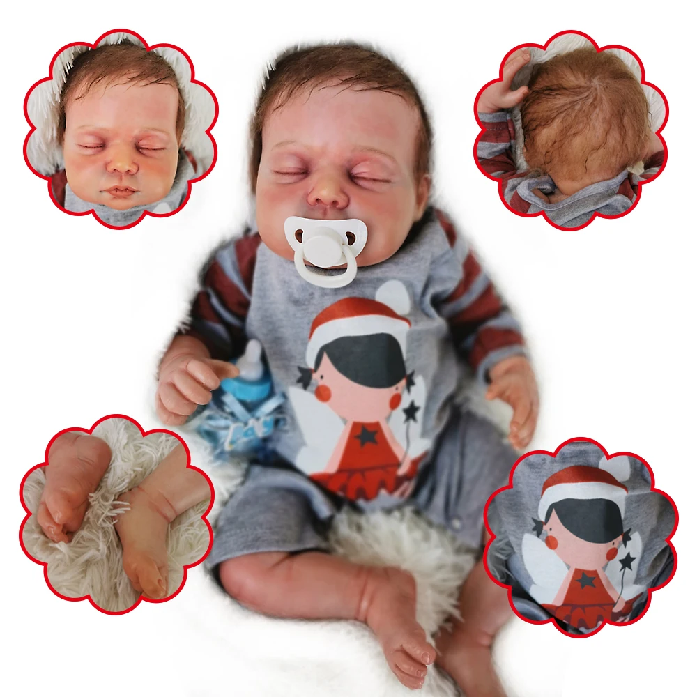 NPK Bebe Reborn Baby Doll 22 дюйма 55 см Силиконовая виниловая Bebe Кукла Новорожденный очаровательны реалистичные для детей ясельного возраста для подарка Быстрая