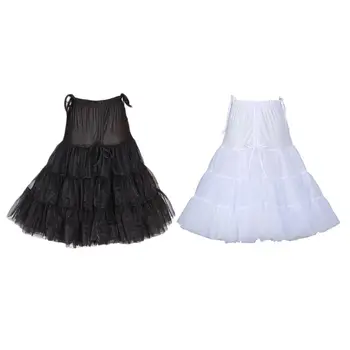 

Women Girls Tulle Petticoat Lolita Cosplay Pleated Ruffles Hoopless Underskirt Ruffles Hoopless Crinoline