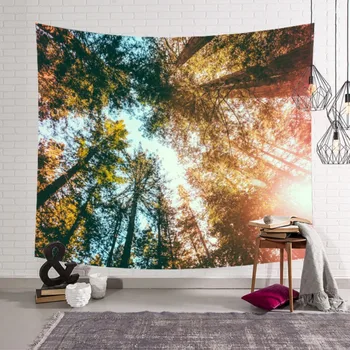 

Forest Starry Printed Tapestry Polyester Fabric Wall Hanging Decor Mural Beach Towel Bedspread Picnic Blanket Home Room Deco