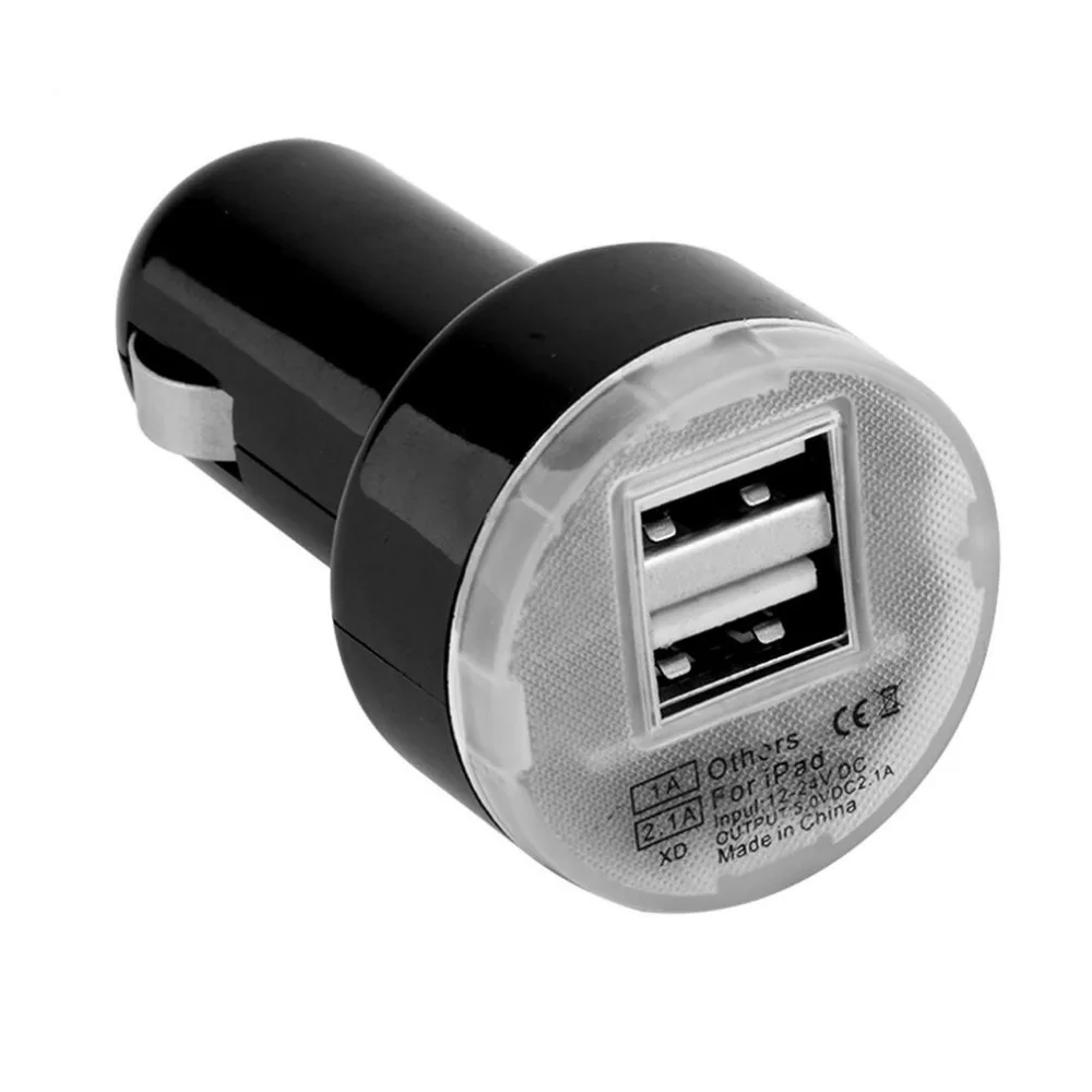 

Newest Mini Dual 2 Port USB Car Power Charger Adapter DC 12 - 24V for iPhone6/6PLUS 5S For iPod Camera Hot Selling