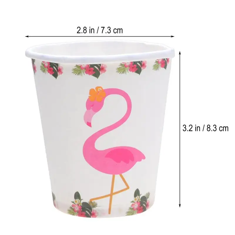 10 шт одноразовая бумага с Фламинго чашки набор Дети День Рождения мультфильм посуда для Гавайи летний сбор(случайный узор