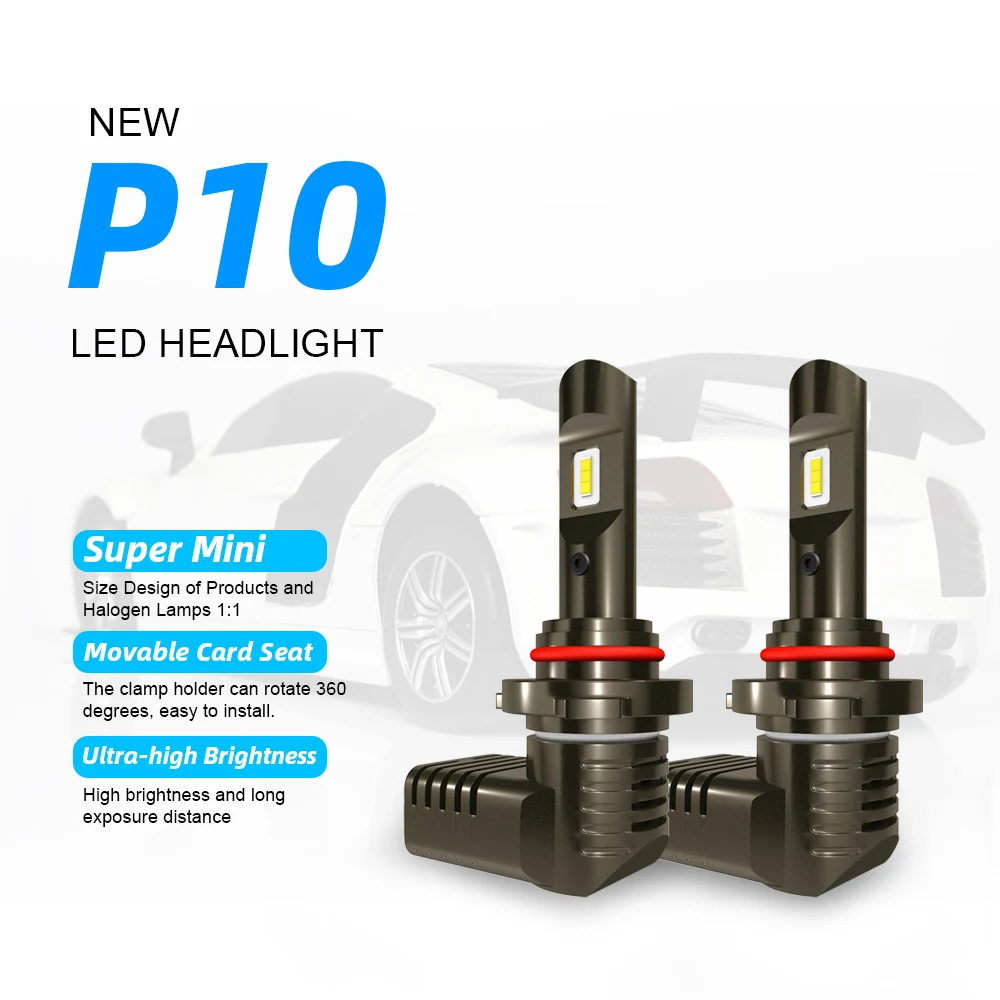 TOSPRA 2PCS 6500K Car headlight H4/HB2/9003 9005/HB3/H10 9006/HB4 H7 H8/H9/H11 50W 7600LM 12V LED Lamp COB Fog Light Bulb