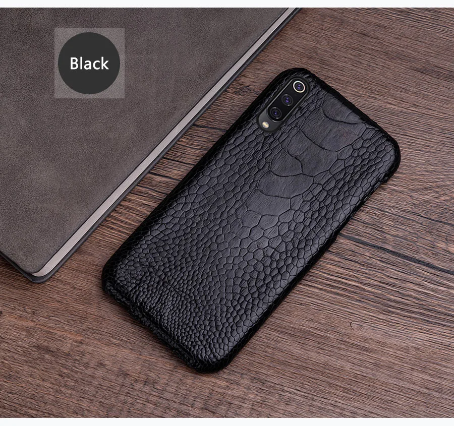 Чехол для телефона для Xiaomi mi 8 9se9T A1 A2 A3 lite Max 2 3 mi x 2s 3 Poco F1 натуральный страусовый кожи для Redmi Note 4 4x 4A 5 6A 7A Pro - Цвет: Camel