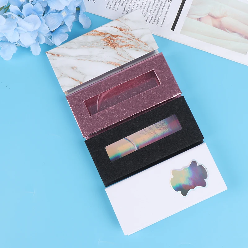 

1pcs Flase Eyelash Packaging Box Lash Boxes Extension Strip Pink/Black/White/Marble