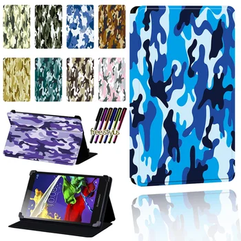 

Camouflage Pattern Case for Lenovo Tab 2 A7 / A8 / A10-70 / Tab 3 / Tab 4 Tablet Pu Leather Foldable Protective Case
