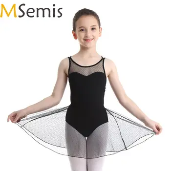 

Kids Teen Ballet Dress Gymnastics Leotard for Girls Criss-cross Back Tutu Dance Wear Costume Dancewear with Mesh Skirt Set