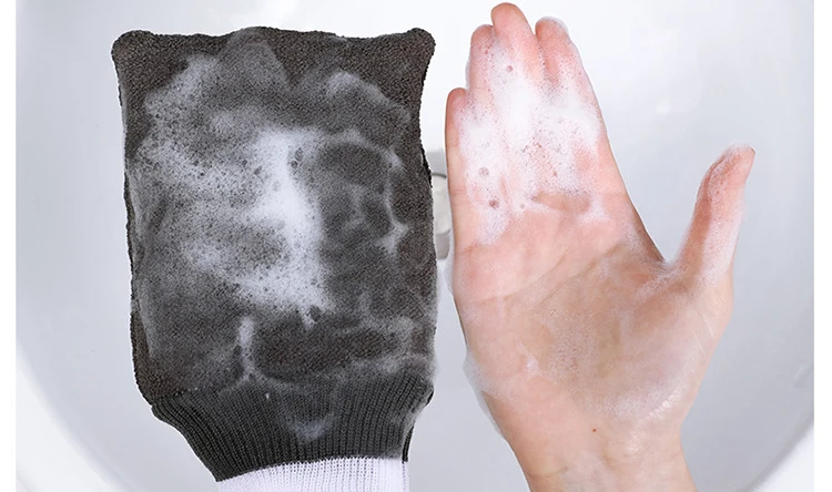 1 шт. душ отшелушивающие перчатки для ванной Bast Wisp мыть кожу спа массаж скраб губка для душа Аксессуары для чистки тела