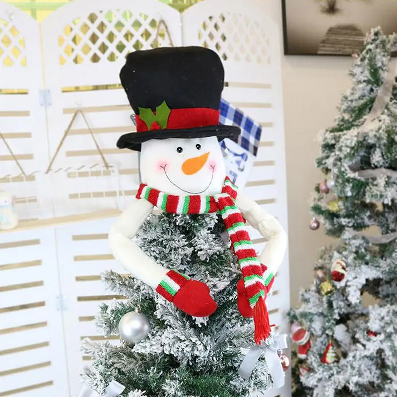 Christmas Tree Top Topper Large Cover Snowman Hat Tree Ornaments Home Outdoor Decor Gift Christmas Tree Decoration