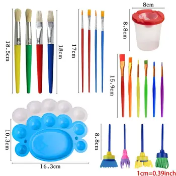 

Painting Tool Kits, 34Pcs Paint Supplies Include Paint Cups with Lids Palette T 203A
