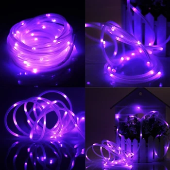 

100 LEDs Rope Tube String Lights Solar Garden Waterproof Lights Fairy Holiday Christmas Party LED Outdoor Solar Lamps New Hot