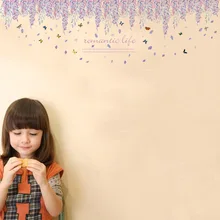 Креативный стиль SK9009 романтический фиолетовый вистария плинтус спальня гостиная вход Угловое украшение наклейки на стену