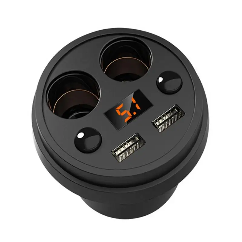 Двойной USB зарядное устройство гнездо адаптер для автомобильного прикуривателя USB телефон зарядное устройство с кабелем типа чашки