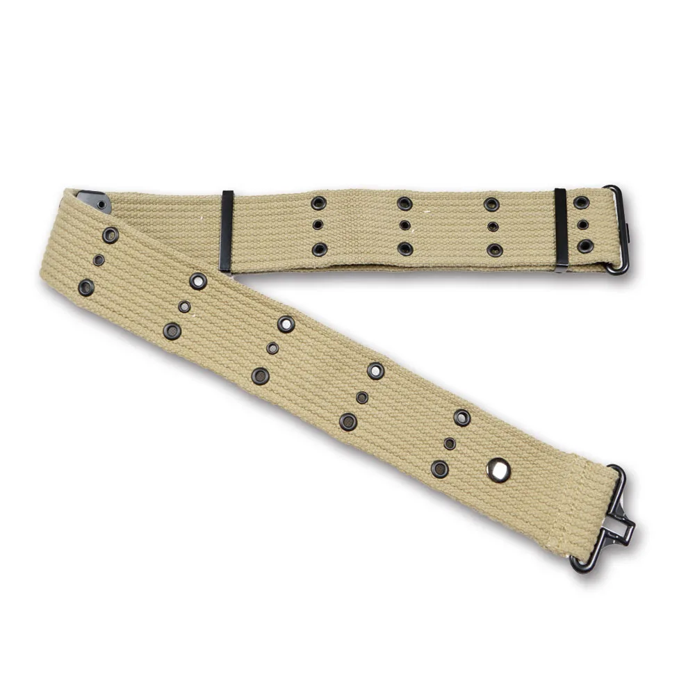 WWII WW2 US ARMY WEBBING EQUIPMENT CANVAS STRAP M1936 PISTOL BELT KHAKI OUTDOOR