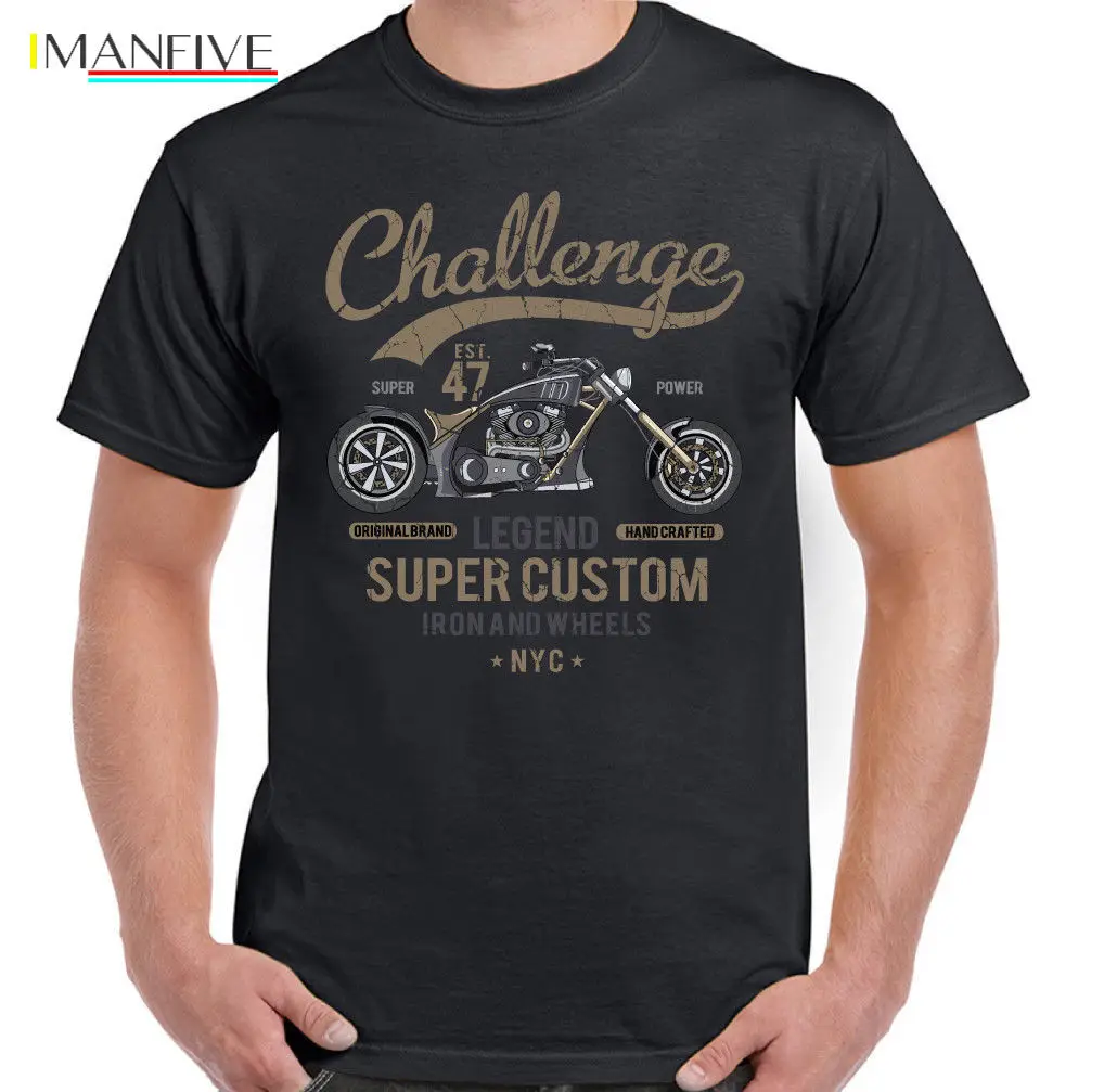 Best 2019 Fashion Summer Style Challenge Legend Super Custom Mens Motorcycle T Shirt Motorbike Bikes Chopper Tee shirt