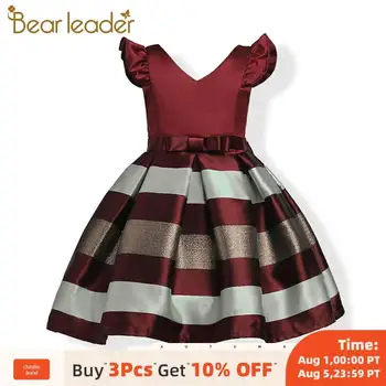 

Bear Leader 3-9 Years Children Girls Party Fancy Dresses 2020 New Girls Striped Fashion Princess Costumes Kids Elegant Outfits