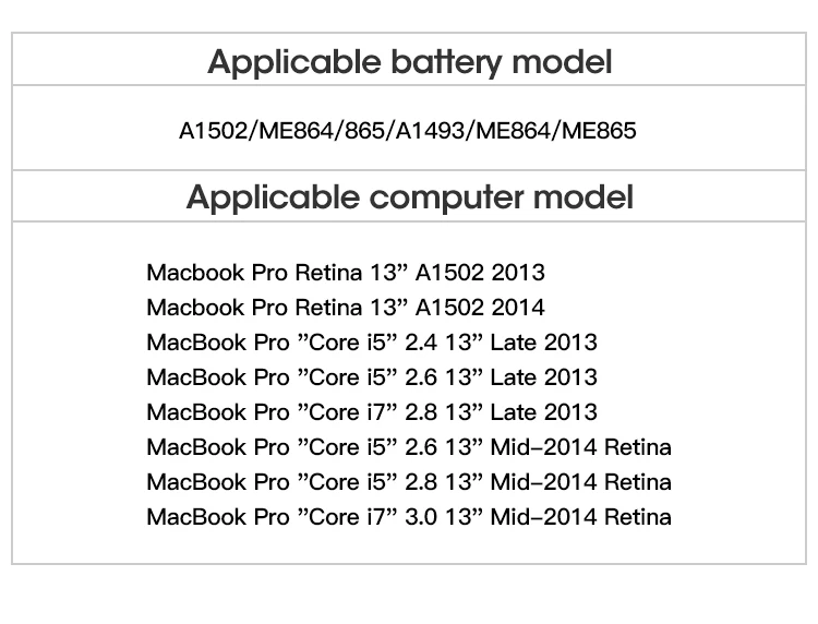 NOHON ноутбук A1493 батарея для Apple MacBook Pro retina 1" A1502 Late 2013 Mid ME864 ME865 11,34 V 6400mAh Бесплатные инструменты
