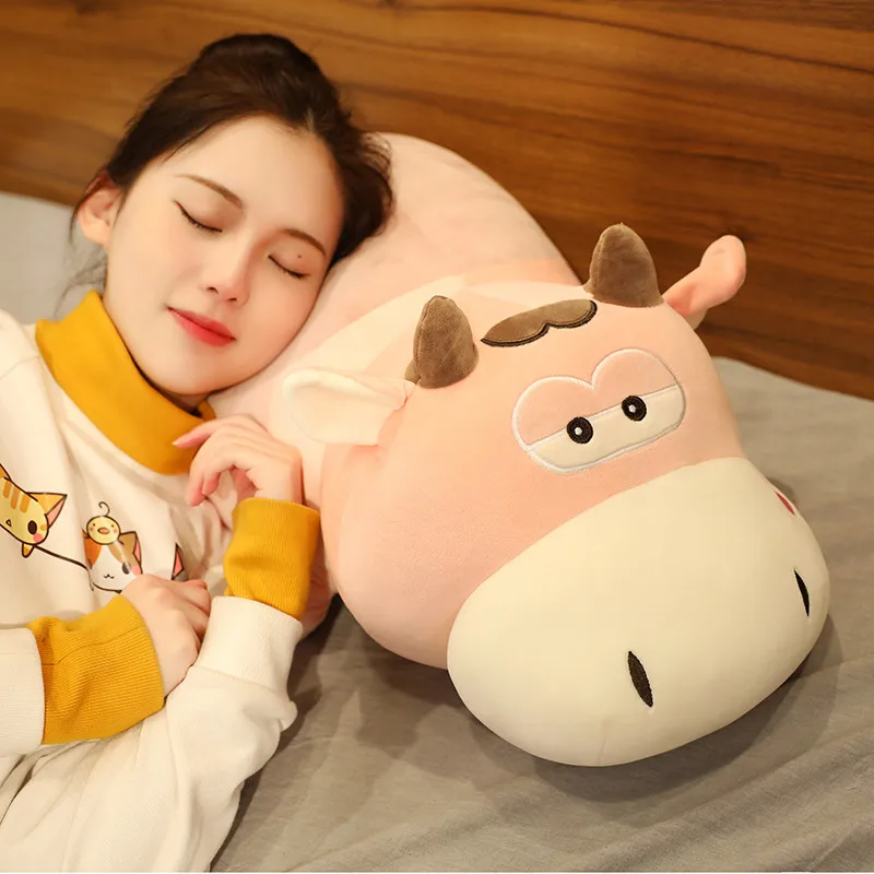 

Hot Soft Lovely Lying Cattle Plush Toys Good Quality Stuffed Soft Animal Dolls Cartoon Cushion for Children Girls Sleep Pillow