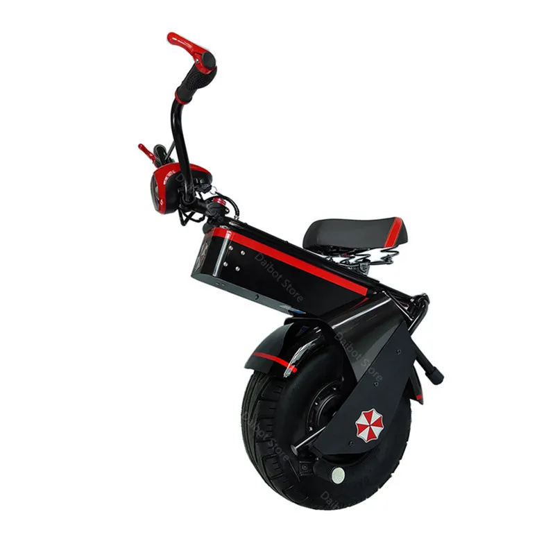 Electric Scooter 1500W One Wheel Self-balancing Scooter Motorcycle Seat 110KM 60V Electric Monowheel 18 Inch Wide Wheel