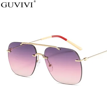 

Pilot Vintage Sunglasses Women Square Rimless Sunglasses Men Frameless Retro Gradient Sunglasses Eyewear Steampunk UV400