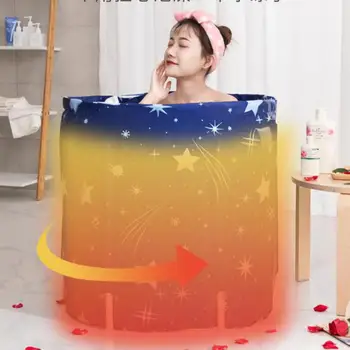 

Household Simple Bath Barrel Adult Whole Body Bath Large Increased Foldable Bath Barrel Bath