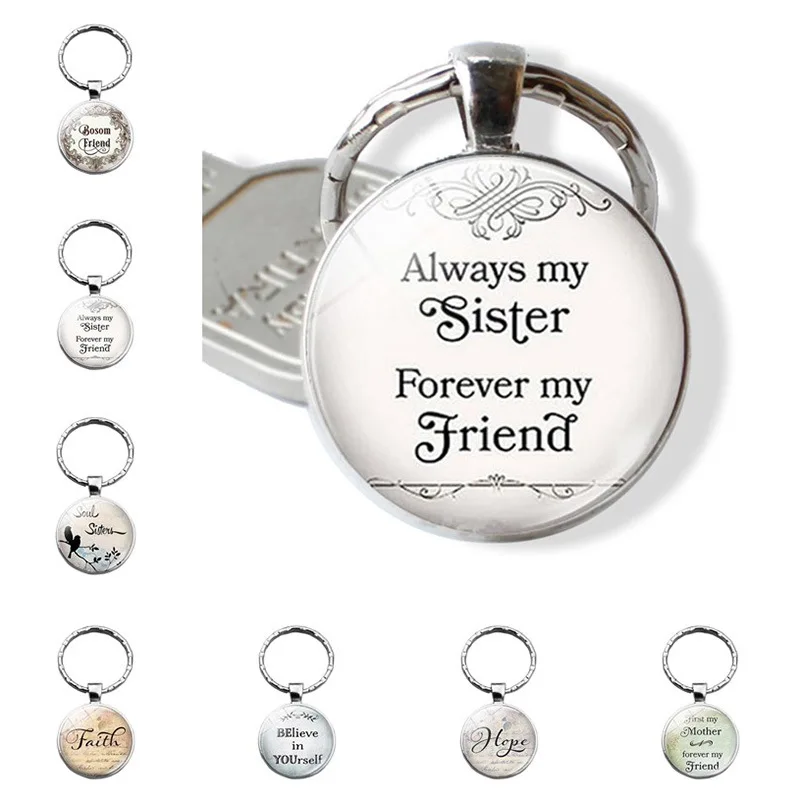

Always MY Sister,firever MY Friend Time Stone Keychain Pendant Key Ring