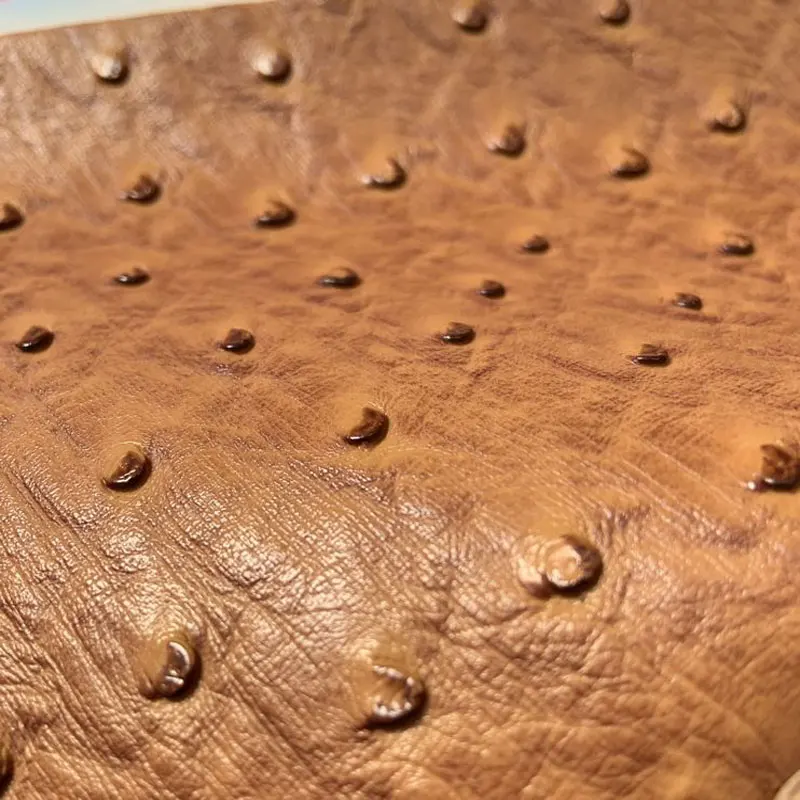Imitation Ostrich Skin PVC Synthetic Leather Leatherette Materials By The Yard