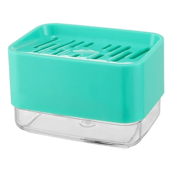 

Kitchen Hollow Design Dish Type Automatic Liquid Soap Dispenser Scouring Pad Dishwashing Brush Sponge Pressing Soap Box