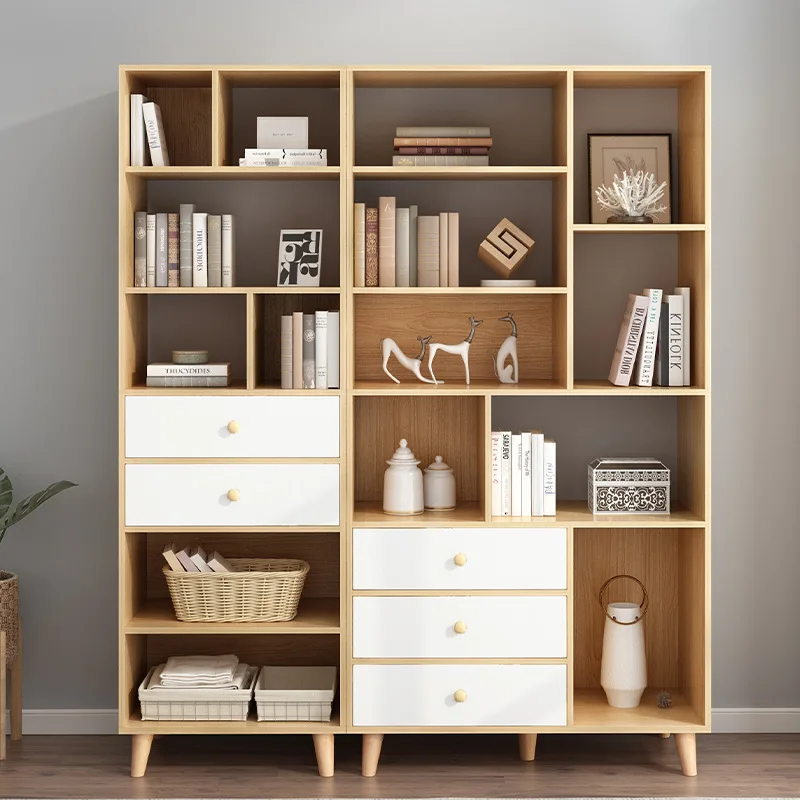 

Northern European-Style Bookshelf Bookcase Household Minimalist Modern Cabinet Storage Cabinets Floor Economical Large Capacity