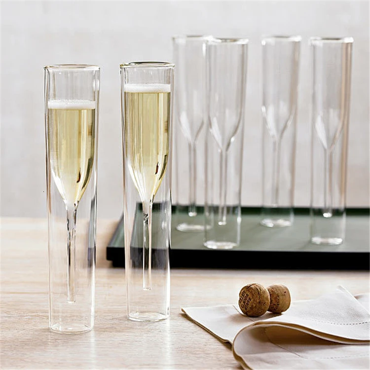 Тюльпан Персонализированные Свадебные бокалы для шампанского es креативные хрустальные бокалы es двойные стенки бокалы для шампанского вечерние свадебные декорации