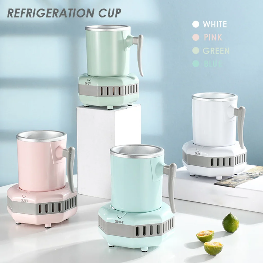 Draagbare koelkast Elektrische minidrank Koeler Beker Drinken Onmiddellijke snelle koeling Waterkoker Thuiskantoor Koude drankmachine Bier Cola Desktopmok Cupcooler,Green