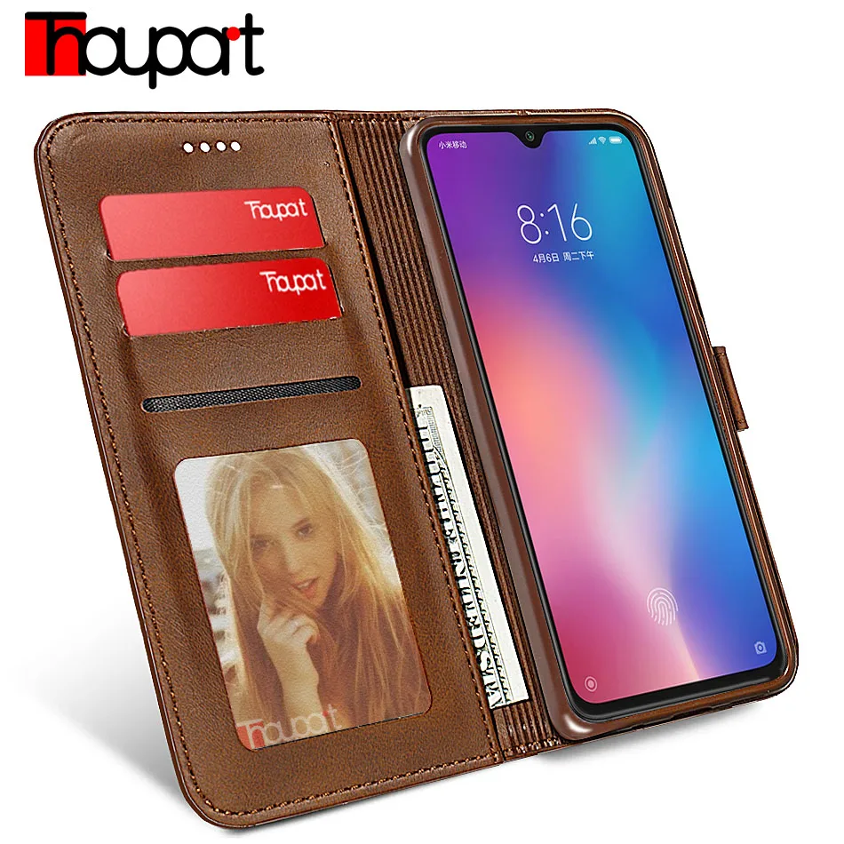 Thouport кожаный чехол ручной работы для Xiaomi mi 9T Pro 9 SE 8 6X держатель карт кошелек флип