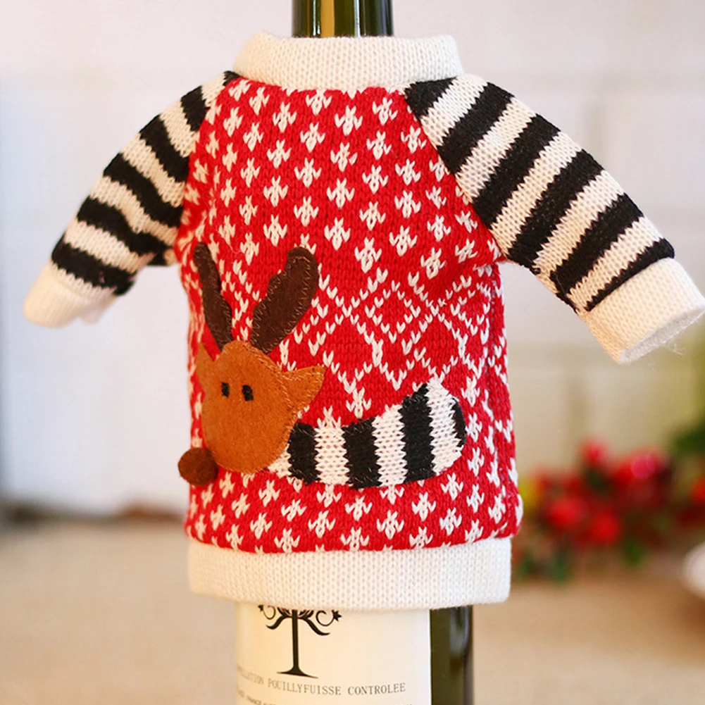 Bottle Cover Antlers Hat Soft Accessories Party Crafts Gift Decorative Home Portable Elk Print Christmas Small Festival