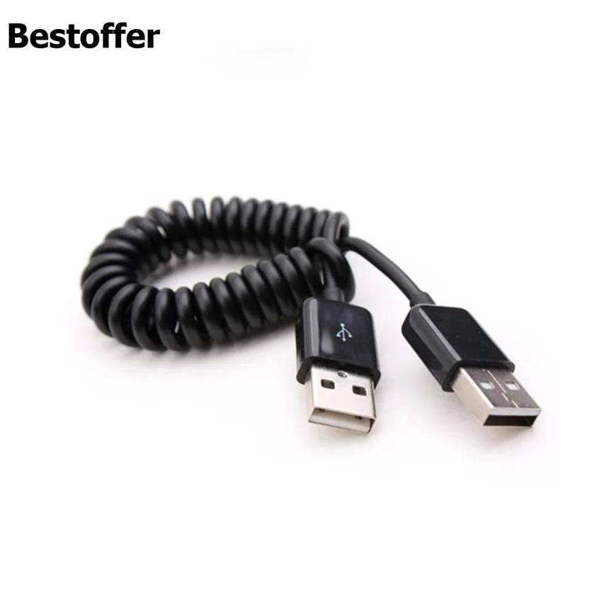 Спиральный витой кабель-удлинитель для передачи данных 1 м USB 2 0 A папа-USB папа |